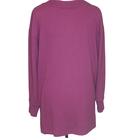 LOFT Women Purple Polyester Blend V-Neck Pullover Sweater Size Medium - Picture 2 of 6